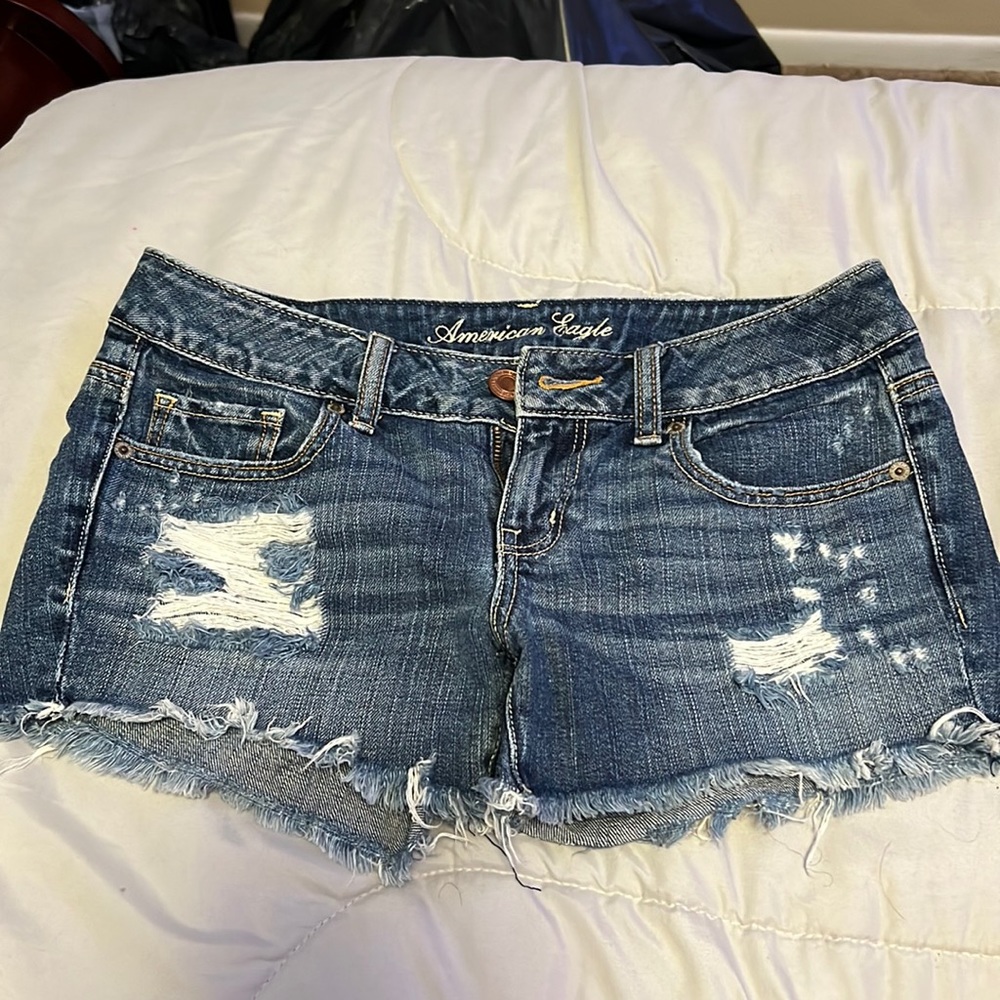 light/dark denim shorts